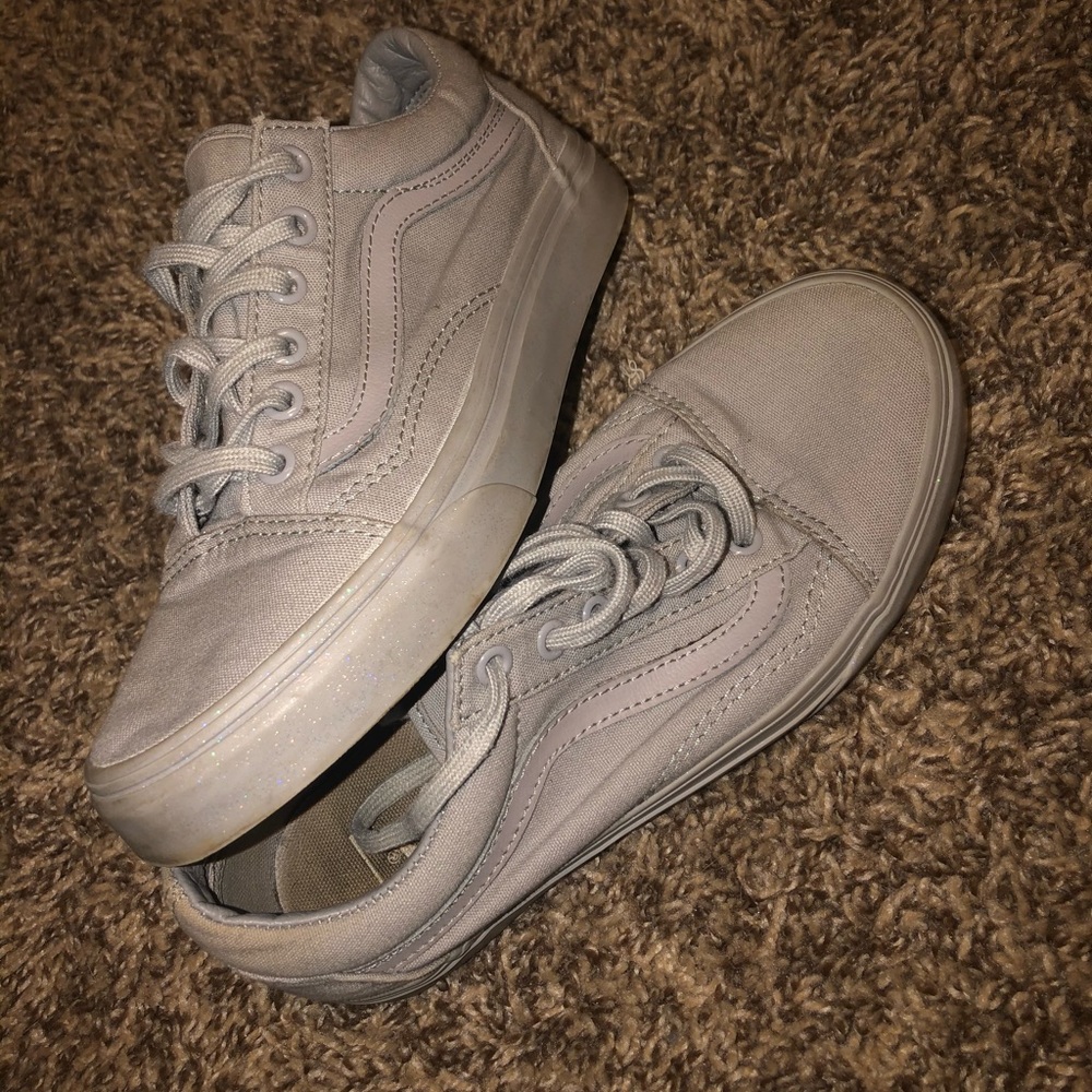 Sparkly bottom grey Vans